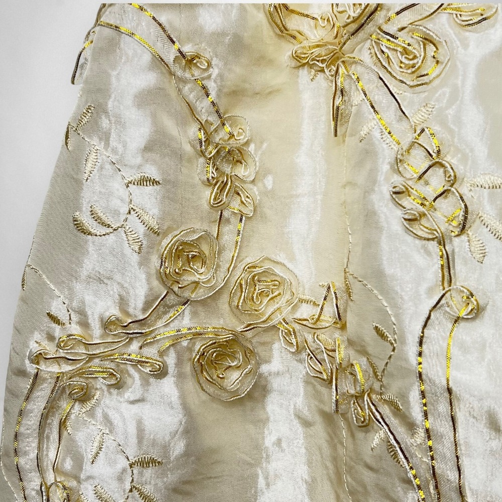 JESSICA McCLINTOCK for GUNNE SAX‎ Gold Strapless Dress 1 Bridal Wedding Short - Picture 5 of 8
